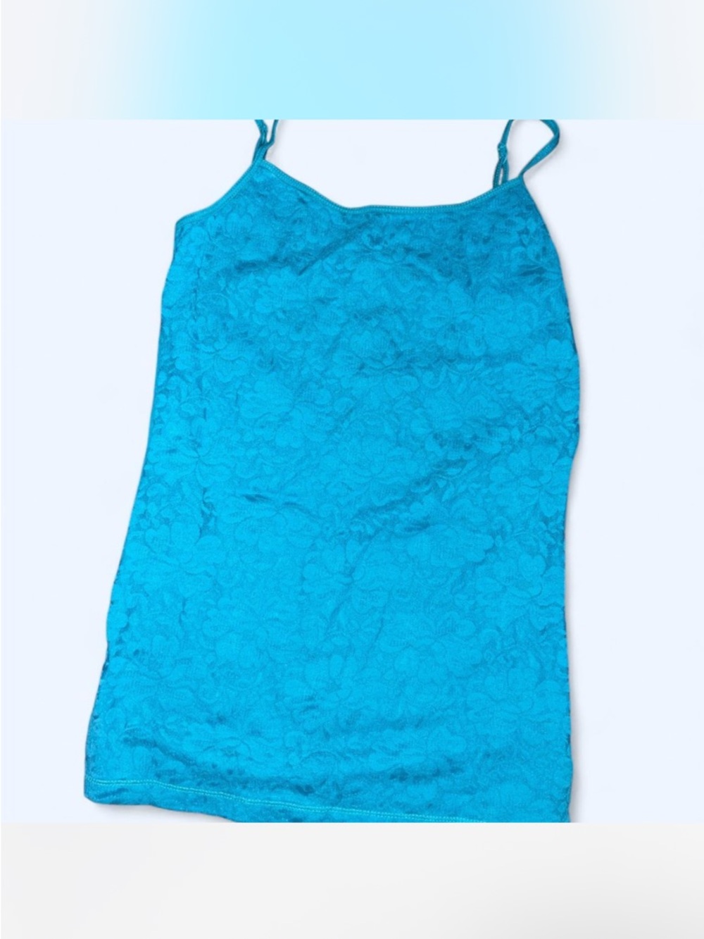 Y2K Aeropostale Turquoise Lace-Effect Spaghetti Strap Camisole